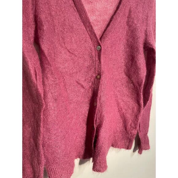 J.Jill Mohair and Wool Blend Cardigan in Wine Color - Picture 3 of 8